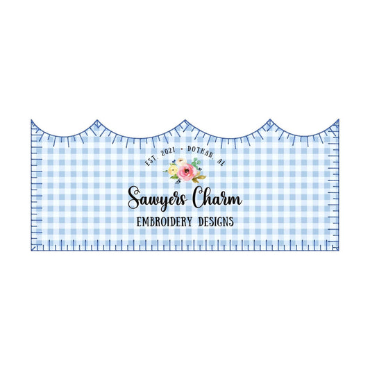 BUNDLE 5 Water/waves name plate/frame machine applique embroidery design file, bean stitch, zigzag, scribble, blanket stitch, satin stitch
