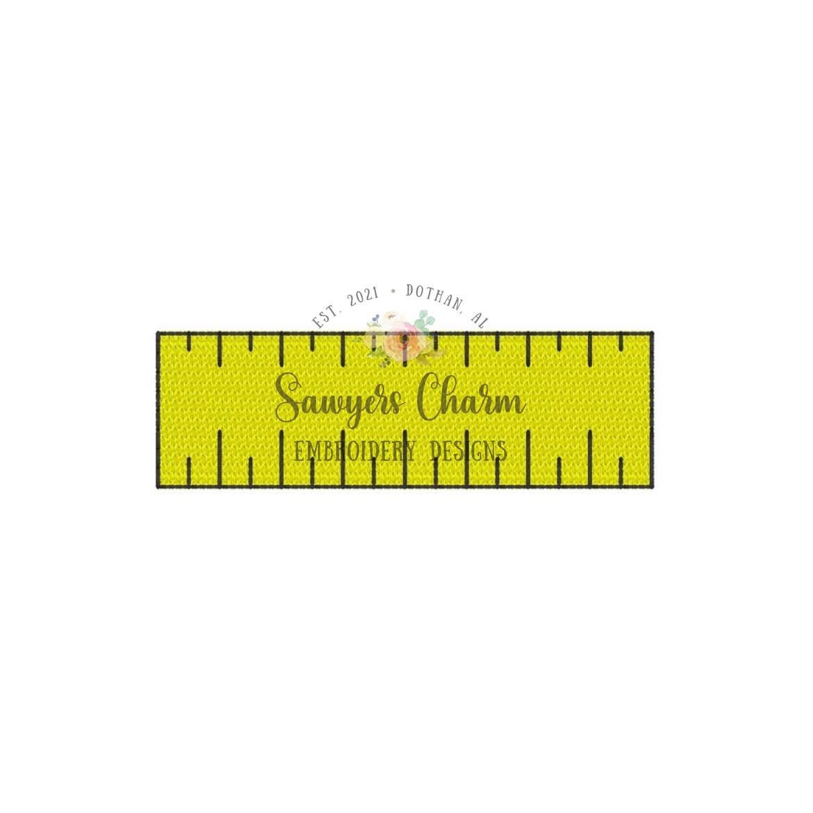 Back to school ruler mini fill machine embroidery design file, students, perfect for monograms, quick stitch, art class, school supplies