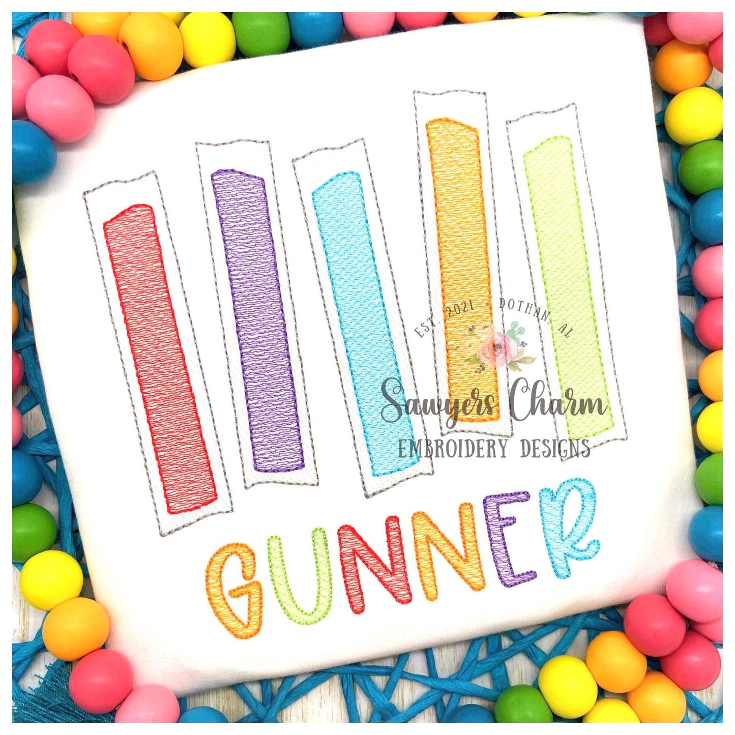 Freezer popsicles in a row light sketch stitch machine embroidery design file, summer, spring, snacks, ice cream, push up pops,