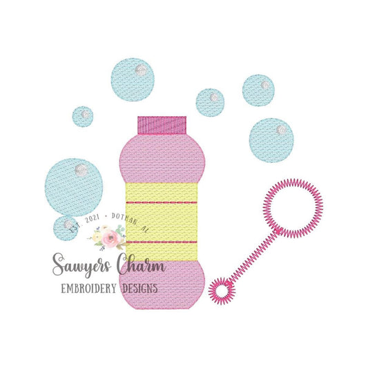 Bubble blowing sketch stitch machine embroidery design file, quick stitch, summer fun, spring, playground, outside, bean stitch, bubbles