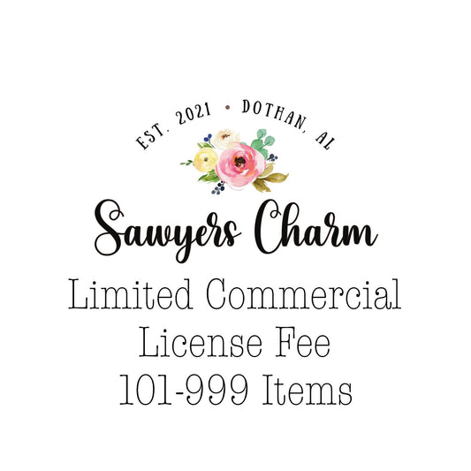 Limited Commercial License for use of designs - 101-999 items