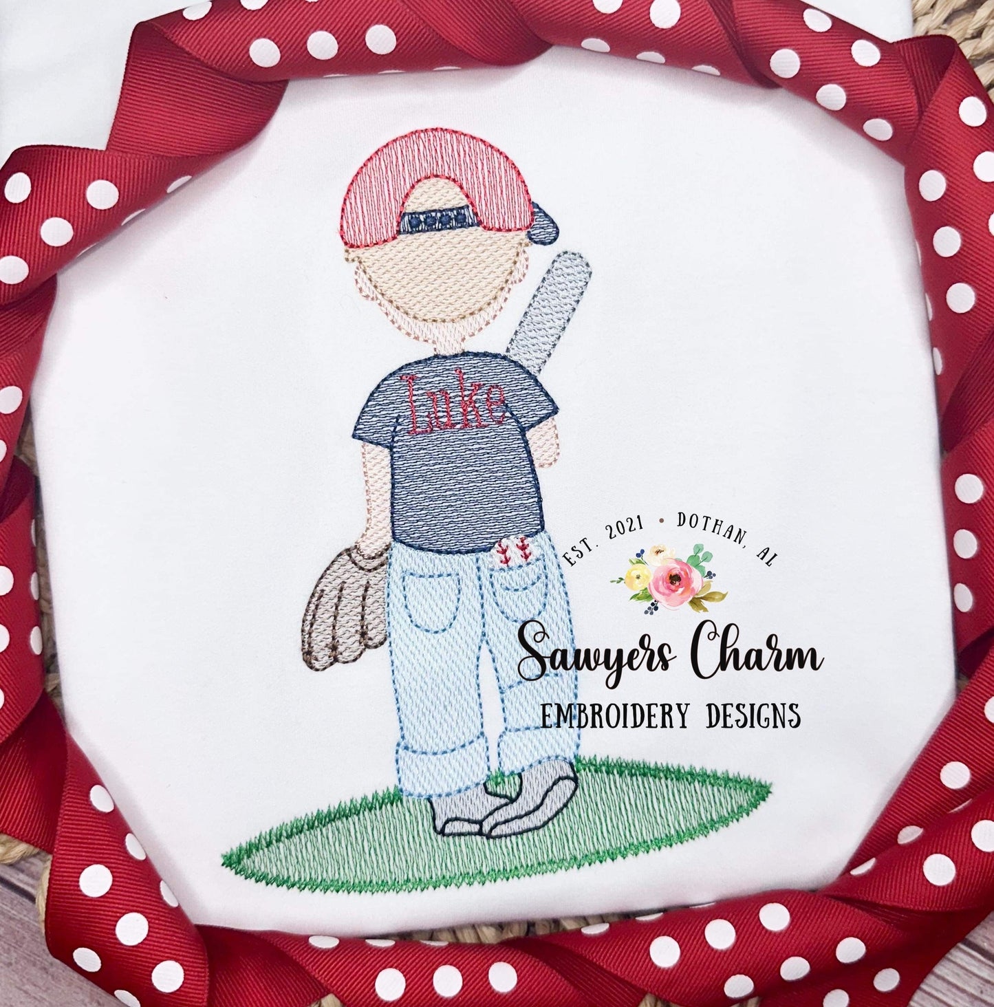 Little boy with baseball, bat, glove, hat sketch stitch machine embroidery design file, quick stitch, spring summer, outdoors field, player