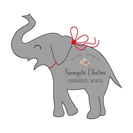 BUNDLE Mini fill elephant with & without bows, machine embroidery design file, jungle, zoo, baby, perfect for monograms or left chest