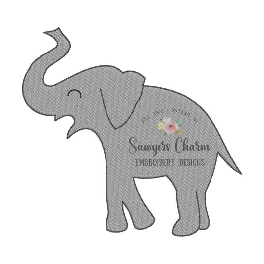 BUNDLE Mini fill elephant with & without bows, machine embroidery design file, jungle, zoo, baby, perfect for monograms or left chest