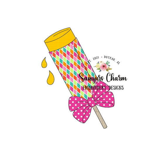 BUNDLE Push up ice cream with bow bean & zig zag stitch machine applique, embroidery design file, summer, spring, snacks, popsicles