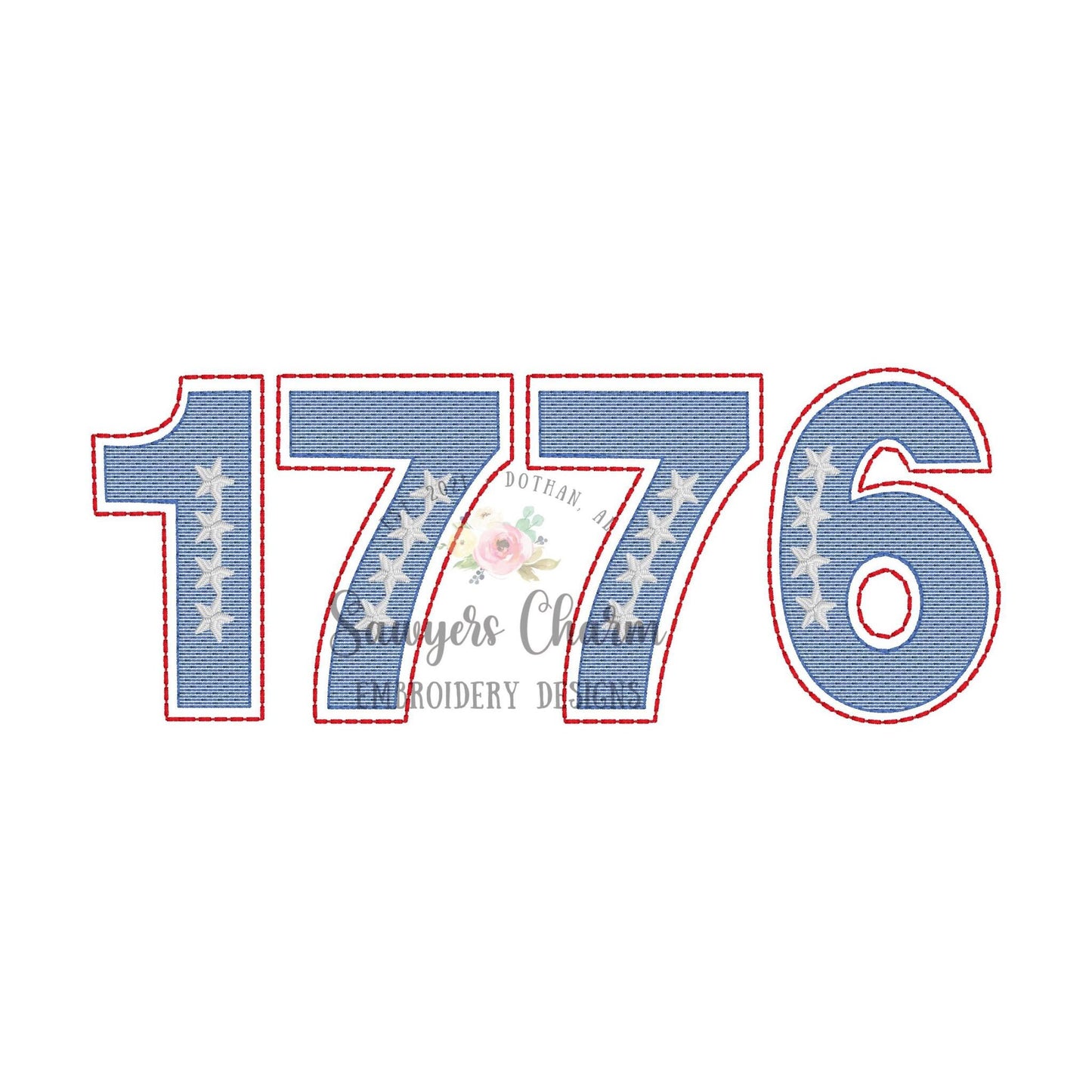 BUNDLE 1776 with & without bows sketch stitch machine embroidery design file, bean stitch, 4th of July, patriotic, stars and stripes
