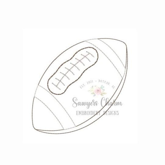 Vintage bean stitch football machine embroidery design file, Perfect for monogram, quick stitch, fall, sports fan, game day, smaller sizes