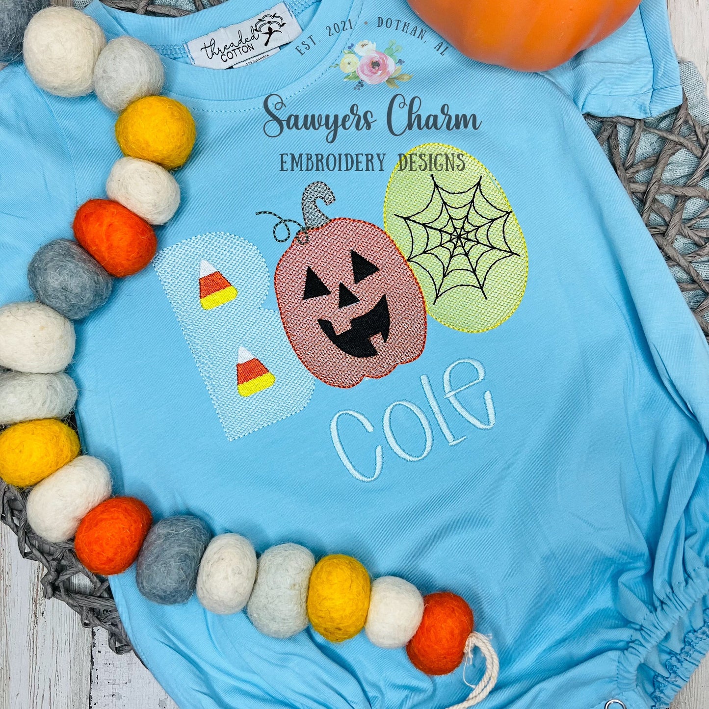 BUNDLE Halloween BOO jackolantern/candy corn/spiderweb with & without bow sketch stitch, machine embroidery design file, fall pumpkin