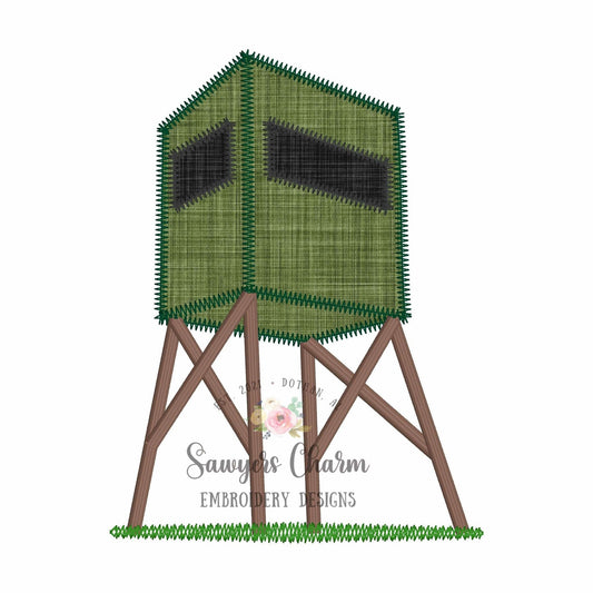 BUNDLE Shooting house bean & zigzag stitch machine applique embroidery design file, quick stitch, fall, hunting blind, outdoors