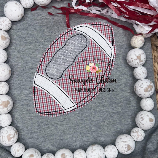 BUNDLE Football bean & zig zag stitch machine applique embroidery design, quick stitch, fall sports, college/high school, JV, varsity