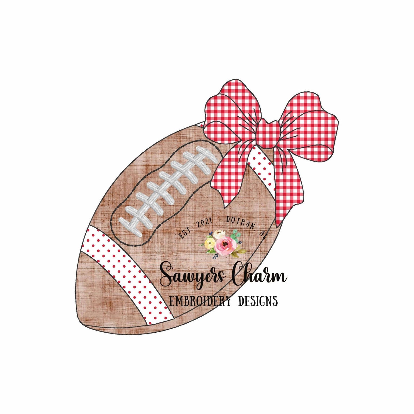 BUNDLE Football with bow, bean & zig zag stitch machine applique embroidery design, quick stitch, fall sports, big/little sister, coquette