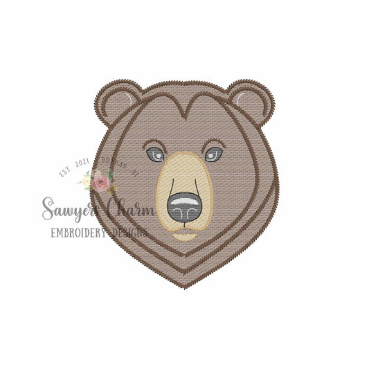 BUNDLE bear with/without bow sketch stitch machine embroidery design, college university, cheerleader sports fan, coquette, zoo, grizzly