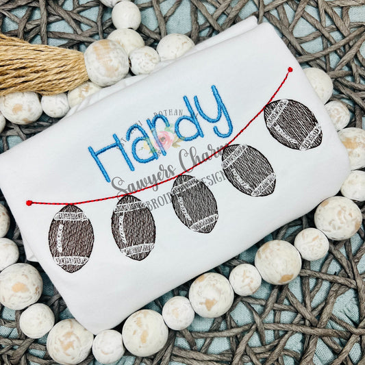 BUNDLE Sports bunting banner sketch fill design embroidery file, football, basketball, baseball, soccer, cheerleading pom poms, softball