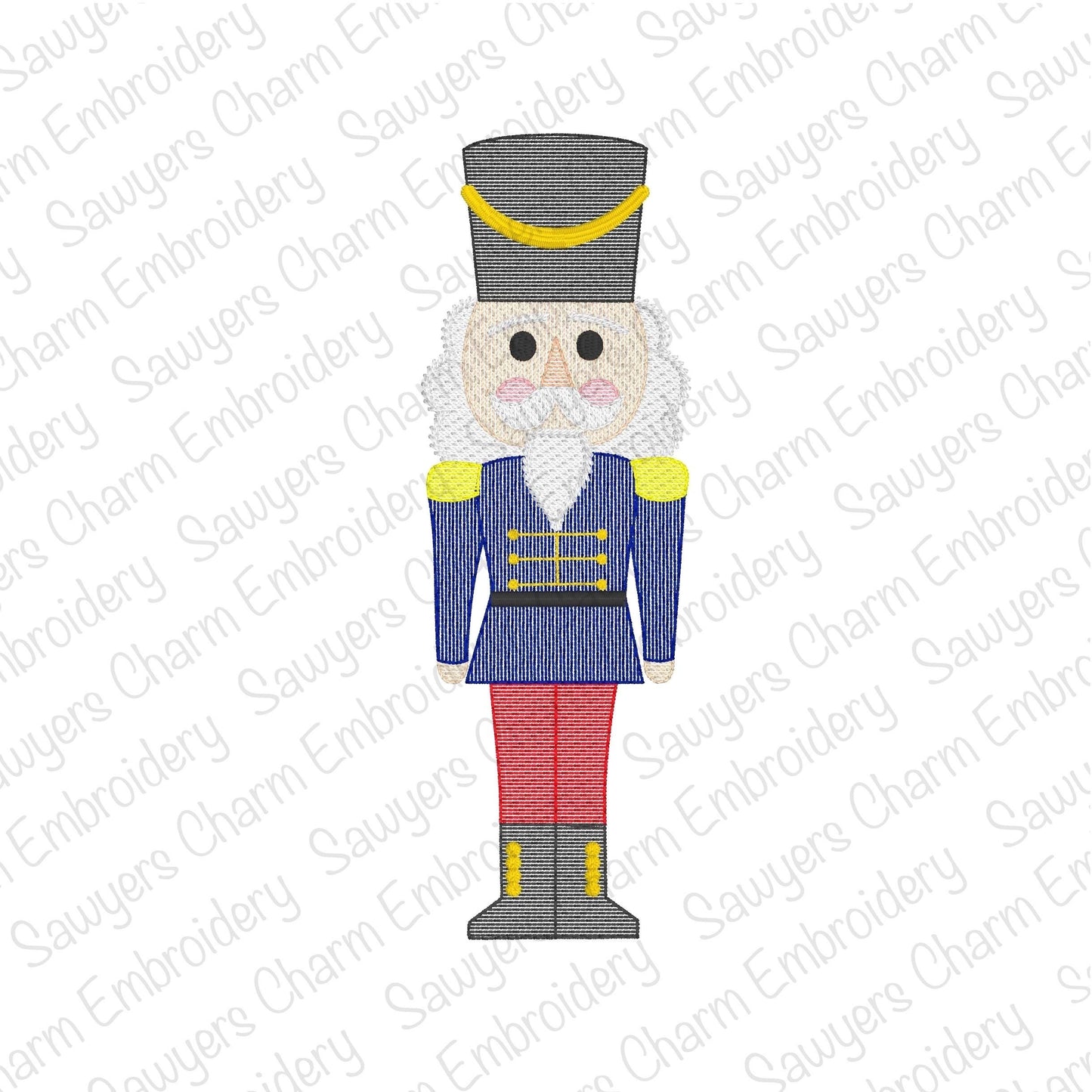 Nutcracker sketch stitch machine embroidery design, happy holidays, Merry Christmas, royalty