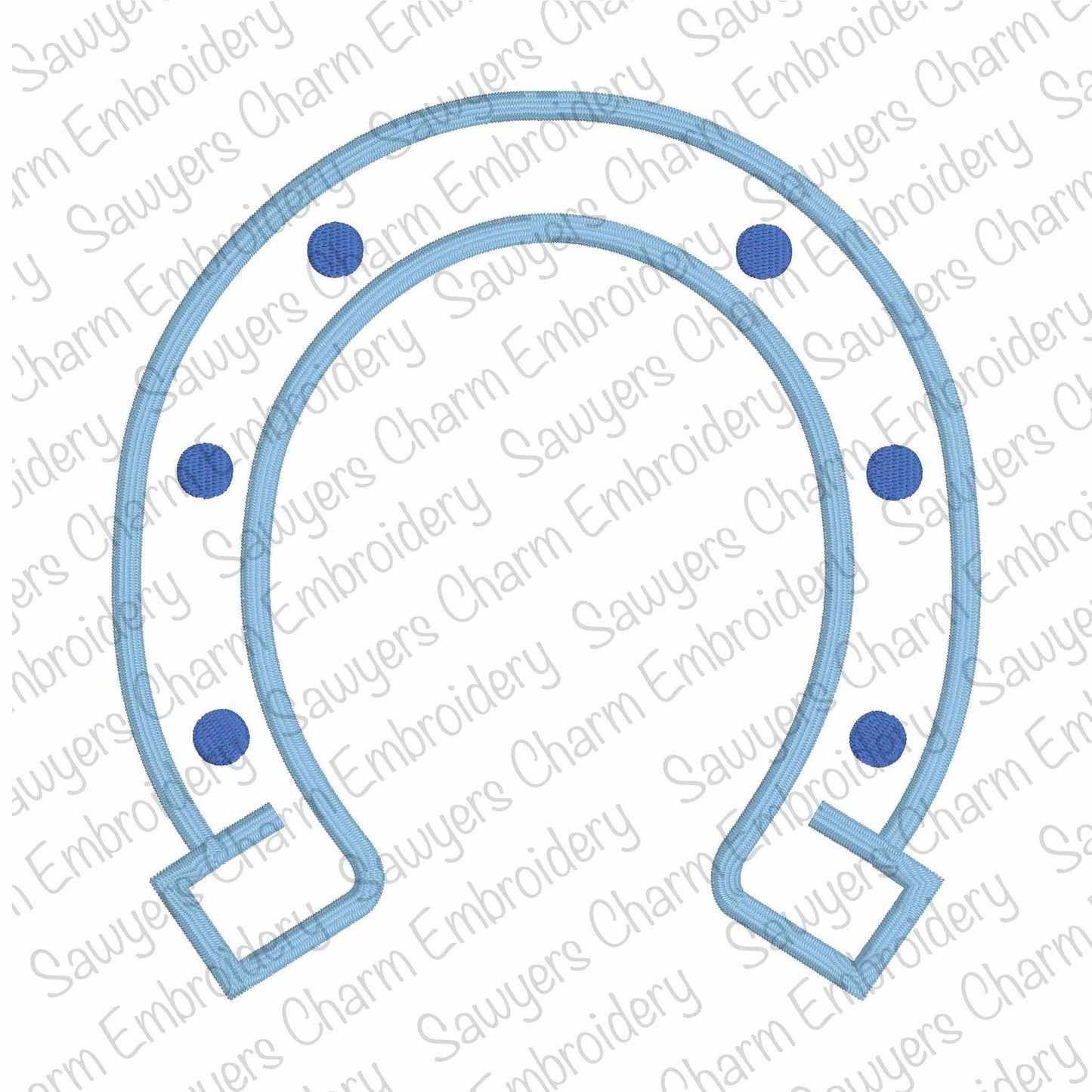 BUNDLE horseshoe satin stitch machine applique, embroidery design file, cowboy, perfect for sweatshirt side, horse ranch, rodeo, good luck