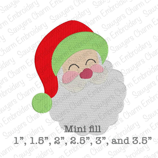 Mini fill Vintage Santa Claus, machine embroidery design file, perfect for monograms, quick stitch, Merry Christmas, happy holidays, ho ho