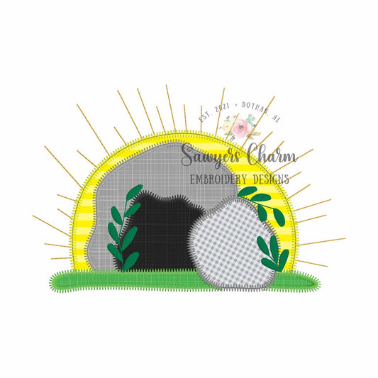 BUNDLE Empty tomb and sunrise bean & zig zag stitch machine applique embroidery design, Easter, resurrection day, Jesus, spring, He is risen