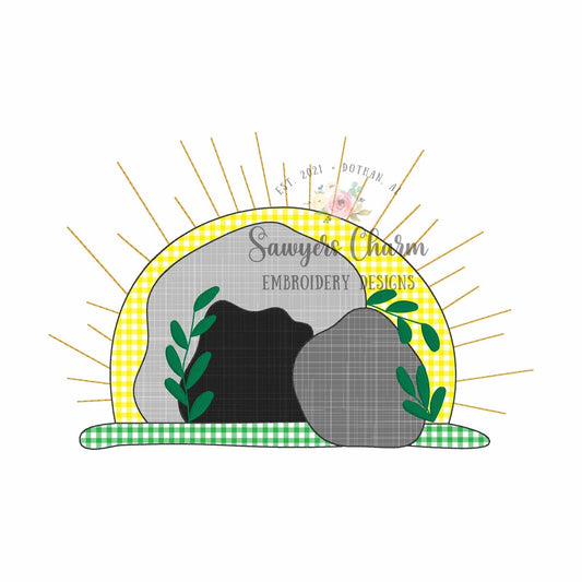 BUNDLE Empty tomb and sunrise bean & zig zag stitch machine applique embroidery design, Easter, resurrection day, Jesus, spring, He is risen