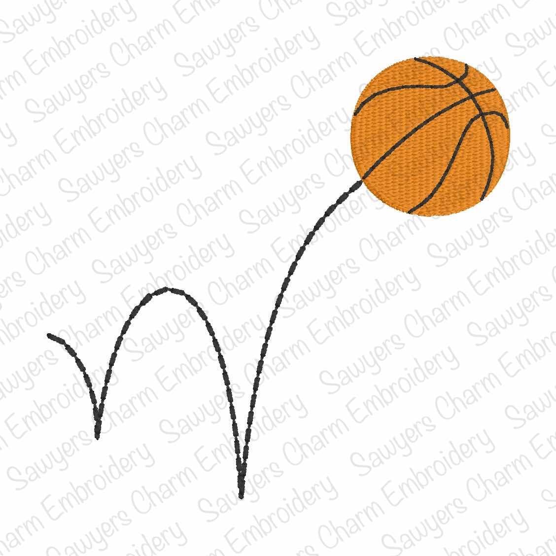 BUNDLE Mini fill & sketch bouncing basketball machine embroidery design, quick stitch, fall winter sports, perfect for monograms, court