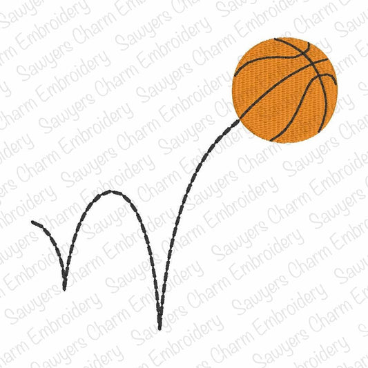 BUNDLE Mini fill & sketch bouncing basketball machine embroidery design, quick stitch, fall winter sports, perfect for monograms, court