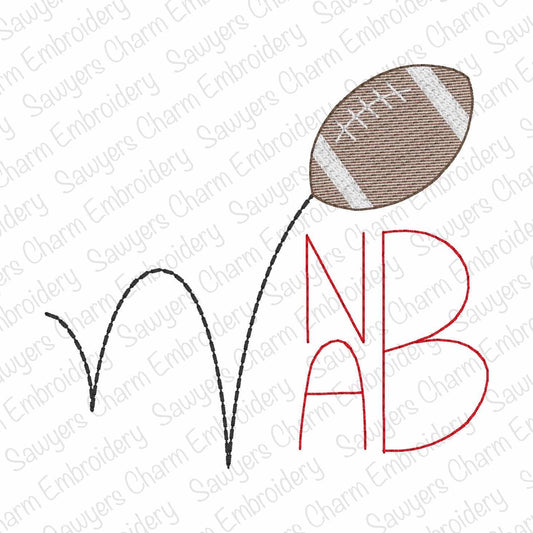 BUNDLE Mini fill & sketch bouncing football machine embroidery design, quick stitch, fall sports, perfect for monograms, kicker, field