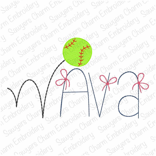 BUNDLE Mini fill & sketch bouncing baseball/softball machine embroidery design, quick stitch, spring summer sports, perfect for monograms