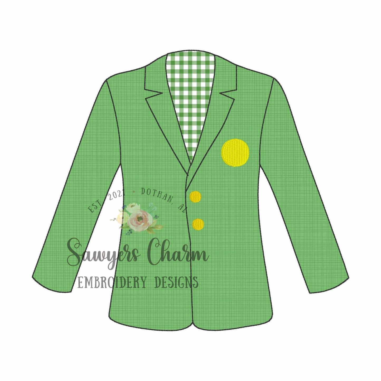 BUNDLE Green jacket bean and zigzag stitch machine applique, embroidery design, spring sports, masters tournament, golfer sports coat