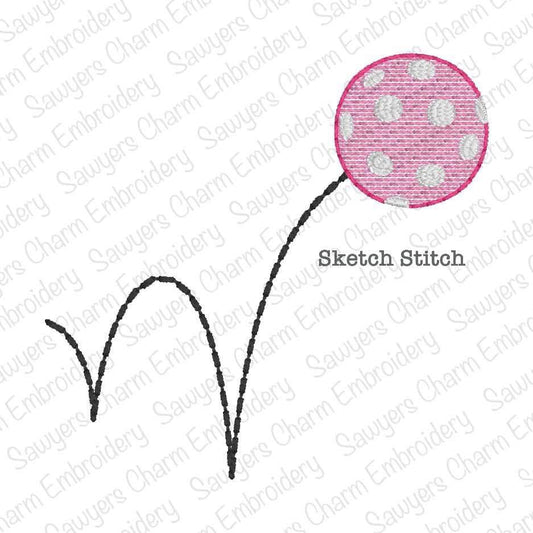 BUNDLE Mini fill & sketch bouncing pickleball machine embroidery design, quick stitch, spring summer sports, perfect for monograms, court