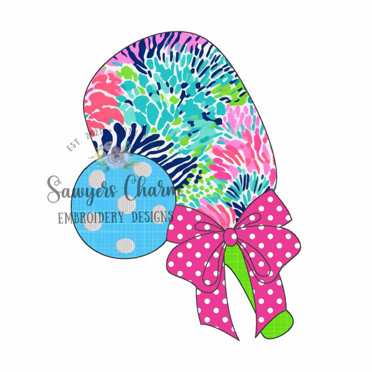 BUNDLE Pickleball paddle/racket with coquette bow bean & zigzag machine applique embroidery design, quick stitch, spring summer sports court